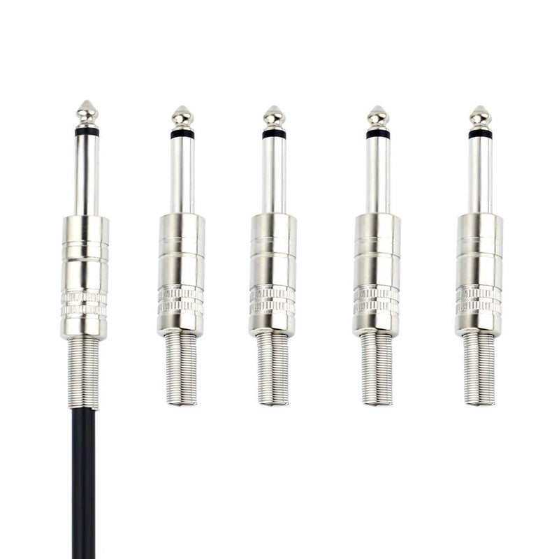 GiantBee 1/4" Audio Plugs 6.35 mm Plug TS Male 1/4 inch Solder Type Mono Plug Straight Design Connector with Spring for DJ Mixer Speaker Guitar Cables Phono Patch Cable Microphone Cables Alloy ( 5 Pack ) - Image 5